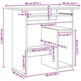  Radni stol boja hrasta sonome 80 x 45 x 74 cm konstruirano drvo | shoptok.hr