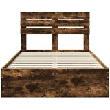  postelja s predali, konstruiran les, dimljena orehova, 138×193 cm | Shoptok.si