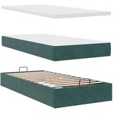  Otomanski posteljni okvir z vzmetnicami zelen 80x200cm žamet, (22053091) | Shoptok.si
