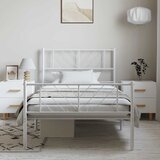  Metalni okvir kreveta uzglavlje i podnožje bijeli 100x190 cm | shoptok.hr