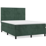 Maison Chic Box spring postelja - Vzmetna postelja z vzmetnico temno zelen 140x190 cm žamet SL3562, (21901574) | Shoptok.si