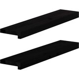  Okenske police 2 kosa temno rjava 70x15x2 cm trdna hrastovina | Shoptok.si