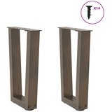  Noge za klub stolić V-oblik 2 kom Prirodni čelik 28 x (42-43,3) cm Čelik | shoptok.hr