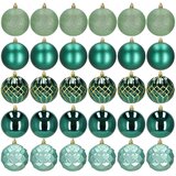  Set Božićnih kuglica 8 cm - 30 komada, zelena i zlatna | shoptok.hr