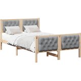  Krevetna konstrukcija s uzglavljem Svijetlo siva 135 x 190 cm | shoptok.hr