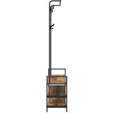 vidaXL Vješalica za kapute s policom Staro drvo 95 x 34 x 184 cm | shoptok.hr
