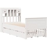 Krevet s regalom za knjige bez madraca bijeli 90x190cm borovina | Eponuda.com