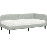  Kutni okvir kreveta Svijetlo siva 100 x 200 cm Baršun | Eponuda.com