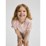 Reserved Pamučna majica kratkih rukava s volanima - pastelnoružičasto | shoptok.hr
