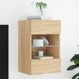 vidaXL Zidni TV ormarić s LED svjetlima boja hrasta 40x30x60 5 cm Cijene
