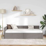 vidaXL Kotna postelja Taupe 90 x 190 cm Tkanina in oblikovan les | Shoptok.si