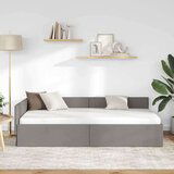 vidaXL Kutni okvir kreveta s uzglavljem Sivo-smeđa 90 x 190 cm | shoptok.hr