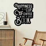 Wallity zidna dekoracija happiness coffee, 38 x 44 cm, crna | ePonuda.com