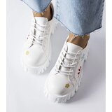 Gemre White loafers decorated with flowers Gemini | Shoptok.si