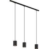 QAZQA Modern railsysteem met 3 hanglampen zwart 1-fase - Iconic Holt Cene