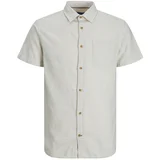 Jack & Jones Košulja 'Abel' bež siva / crna / bijela