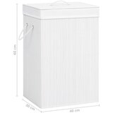  Košara za rublje od bambusa s 2 odjeljka bijela 72 L | shoptok.hr