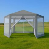 Multi Garden vrtni paviljon 2 × 2 × 2 m s komarnikom, sivi | shoptok.hr