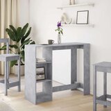 vidaXL Barska miza s policami betonsko siva 124x46x103,5 cm inž. les | Shoptok.si