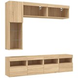  7-dijelni set zidnih TV ormarića LED boja hrasta sonome | shoptok.hr