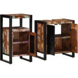 vidaXL Komplet pohištva za kopalnico 2 pcs Rjava trden predelan les | Shoptok.si