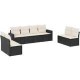 vidaXL 8-dijelni set vrtnih sofa od poliratana s jastucima crni | shoptok.hr