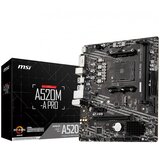 MSI Main Board Desktop A520M-A PRO (A520, AM4, 2xDDR4, 1x PCI-E 3.0 x16 slot,1x M.2 slot,4x USB 3.2 Gen1,2x USB 2.0,1x HDMI,1x DVI-D,Gigabit LAN,7.1 HD Audio, mATX, Retail) | Eponuda.ba