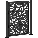  Vrtna vrata crna 100x125 cm čelična valovita dizajna | shoptok.hr