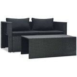 Poli 6-dijelna vrtna garnitura od poliratana s jastucima crna | shoptok.hr