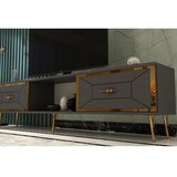 Hanah home Hanah Kućna TV komoda Arno, 150x40,6x29,6 cm, antracit-zlatna boja | Eponuda.ba