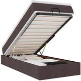 vidaXL Otomanski posteljni okvir z vzmetnico rjav 90x190 cm blago, (21607136) | Shoptok.si