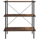vidaXL 3-nadstropni regal s policami črn in temen les 80x40x92 cm | Shoptok.si