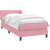 Box spring postelja z vzmetnico roza 90x210 cm žamet, (21791250) | Shoptok.si