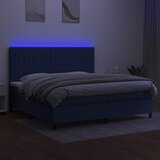  box spring s madracem LED plavi 200x200 cm od tkanine | shoptok.hr