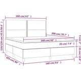  s oprugama i madracem tamnosivi 160x200 cm baršunasti | shoptok.hr