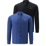 Dewberry DUAL SET G674 MENS SHIRTS-BLACK-INDIGO Cijene