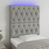 vidaXL LED posteljno vzglavje svetlo sivo 80x7x118/128 cm blago | Shoptok.si