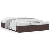 vidaXL Okvir za krevet bez madraca tamnosmeđi 140 x 190 cm od tkanine | shoptok.hr