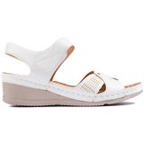 Shelvt Women's wedge sandals with velcro white | Shoptok.si