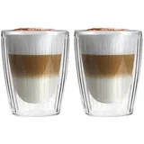 Staklene šalice u setu 2 kom za cappuccino 250 ml Livio Duo –