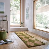 Flair Rugs Zelen/v naravni barvi ročno tkan tekač iz mešanice jute 60x230 cm Effie Diamond – | Shoptok.si