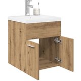 vidaXL omarica za umivalnik z vgrajenim umivalnikom pipo Artisan Oak | Shoptok.si