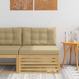  Srednja sofa za van Čvrsto drvo akacije Bijela - Bijela i bež srednja sofa | shoptok.hr