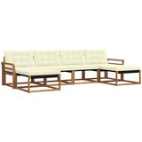  Set vanjskih sofa 6 kom. Prirodna i krem Smeđa 333 x 162,5 x 73 cm | shoptok.hr