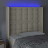  Posteljno vzglavje krem 93x16x118/128 cm umetno usnje, (20933915) | Shoptok.si