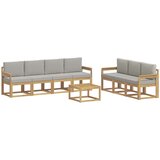  Set vanjskih sofa 8 kom. Bijela i svjetlosiva Poliester | shoptok.hr