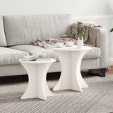 vidaXL Set kavno mizico 2 pcs Bela 46 x 46 x 47 cm Masivno borovo les Cene