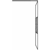 Pregrada za tuš 100 x 195 cm staklo ESG s uzorkom kamena crna | shoptok.hr
