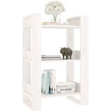  Knjižna omara/pregrada bela 60x35x91 cm trdna borovina, (20705695) | Shoptok.si