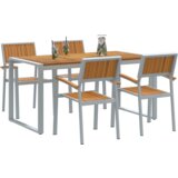 vidaXL set za objedovanje od 5 dijelova od masivnog drva akacije i metala | shoptok.hr
